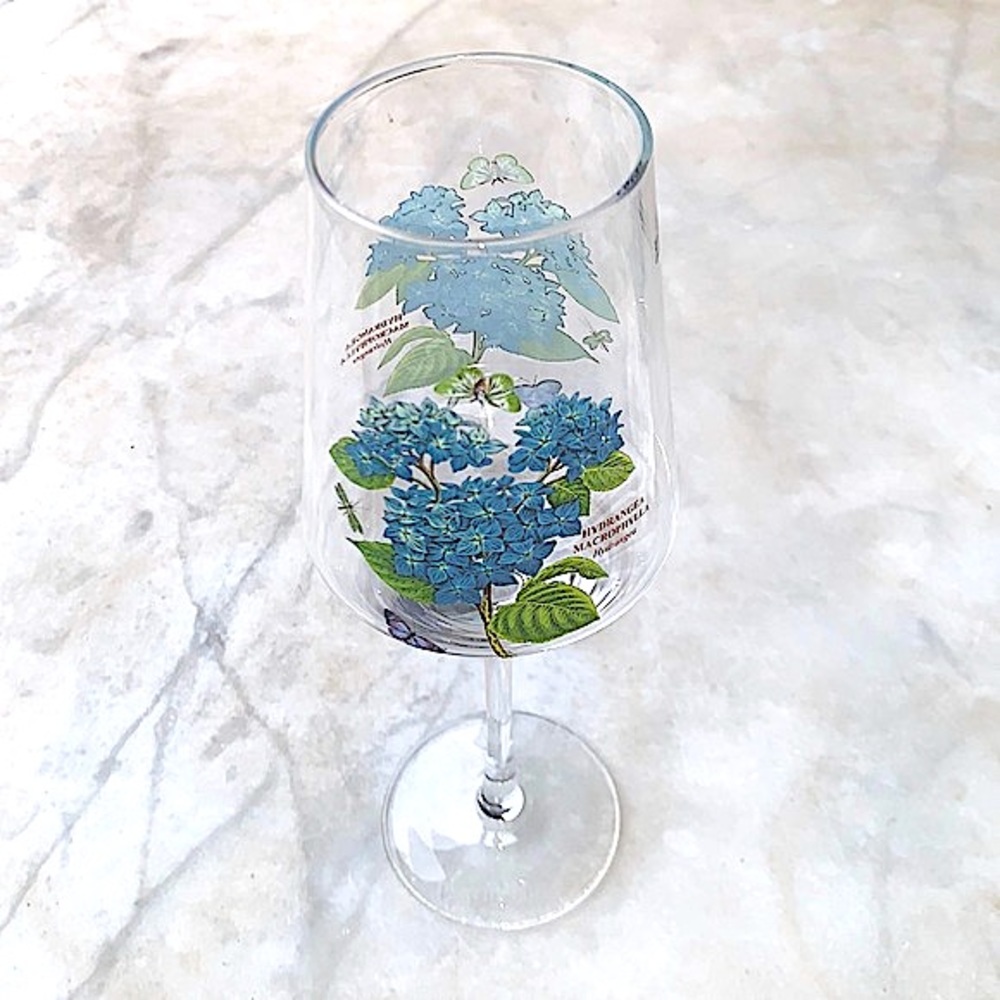 PORTMEIRION BOTANIC GARDEN HYDRANGEA WINE GLASSWARE 16 OZ
